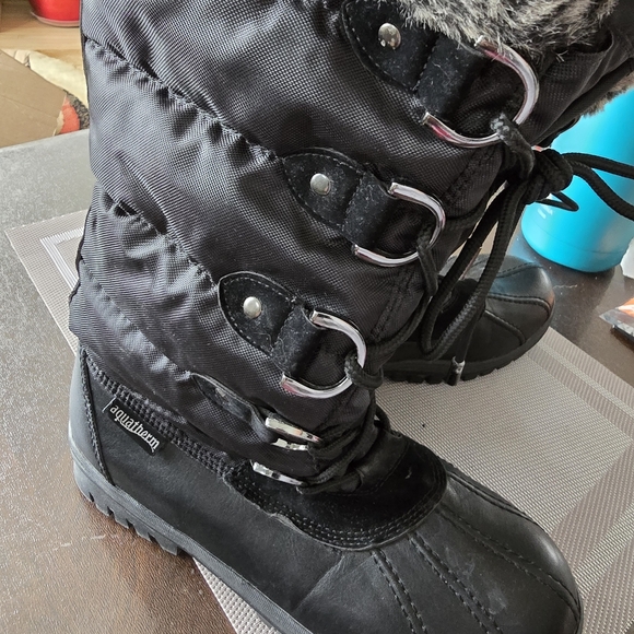 Like New Condition Women's Black Faux Fur Winter Boots - Picture 2 of 5